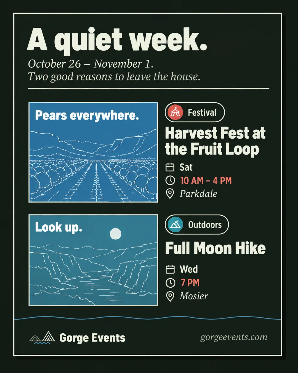 A quiet week template comp
